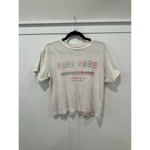 EUC Re/Done x Hanes Crop Tshirt Side Show Hollywood CA Size XS